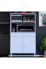 Lunera G:100 cm Beyaz Mutfak Dolabı Çok Amaçlı Açık Bölmeli Fırın Mutfak Dolabı 100x163,4x32,5 cm