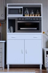 Lunera G:95 cm Beyaz Mutfak Dolabı Çok Amaçlı Açık Bölmeli Fırın Mutfak Dolabı 95x163,4x32,5 cm