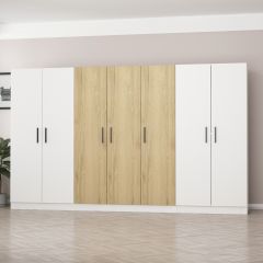 Kale 7 Kapaklı 2 Çekmeceli - Dolap - Beyaz / Dore