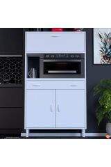 Avelin Kapaklı Mini/Midi Fırın Dolabı 90 cm Beyaz Çok Fonksiyonlu 90x163,4x32,5 cm Mutfak Dolabı