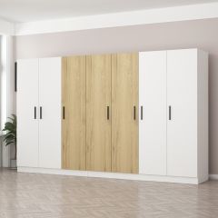 Kale 7 Kapaklı 4 Çekmeceli - Dolap - Beyaz/Pera