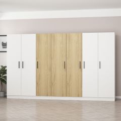 Kale 7 Kapaklı 4 Çekmeceli - Dolap - Beyaz/Pera