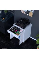 Mono Duvara Monte 65 cm Baharat Raflı Ocak Altı Dolap 65x88x48 cm Tüp Bölmeli Mutfak Ünitesi