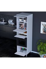 Viramo Mikrodalga/Ankastre Fırın Dolabı 4 Kapaklı Depolama Alanlı 60x217x56 cm Modüler Dolap