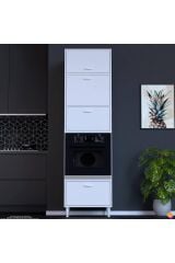 Viramo Mikrodalga/Ankastre Fırın Dolabı 4 Kapaklı Depolama Alanlı 60x217x56 cm Modüler Dolap
