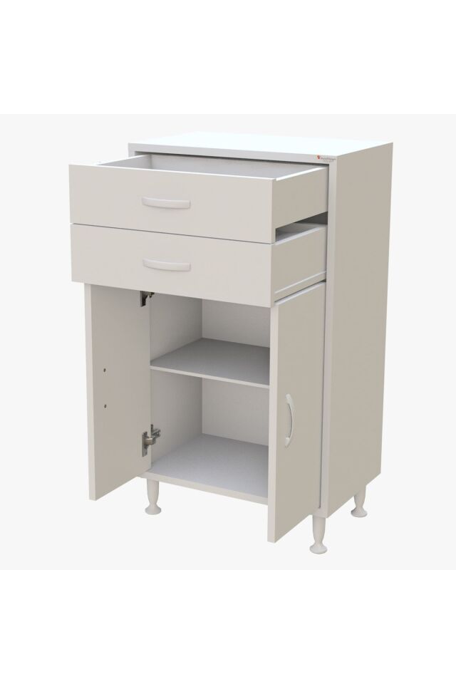 54 x 95,1 x 32,5 cm 2 Kapaklı 2 Çekmeceli 2 Bölmeli Çok Amaçlı Dolap Ofis Dolabı