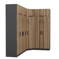 Minar Kale 7 Kapaklı 2 Ç Köşe Dolap + Yüklük Antrasit Dore