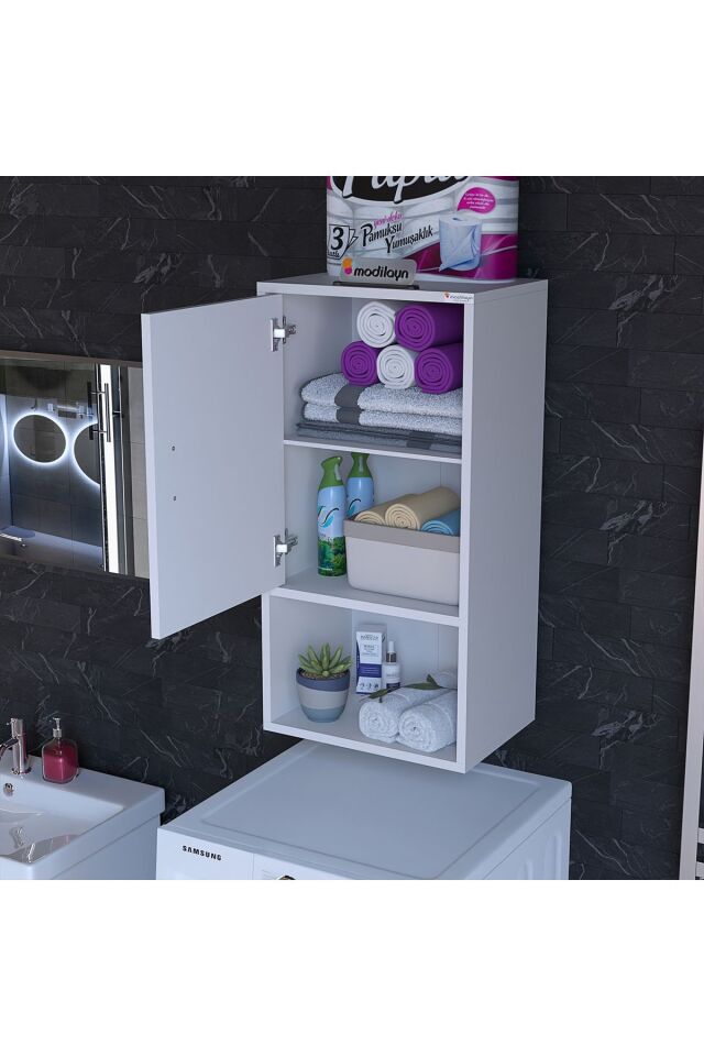 Şile Asma Dolap 50 x 88,4 x 32,5 cm Makine Üstü Dolap Çamaşır Makinesi Üstü Dolabı
