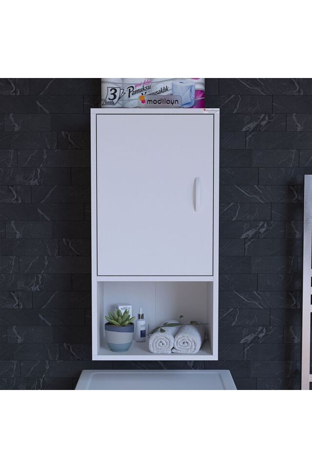 Şile Asma Dolap 50 x 88,4 x 32,5 cm Makine Üstü Dolap Çamaşır Makinesi Üstü Dolabı