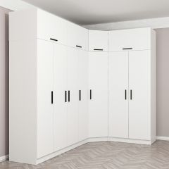 Minar Kale 7 Kapaklı 2 Ç Köşe Dolap + Yüklük Beyaz