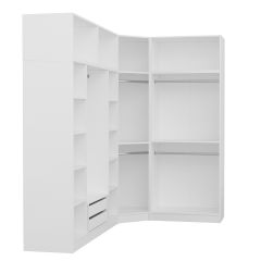 Minar Kale 7 Kapaklı 2 Ç Köşe Dolap + Yüklük Beyaz