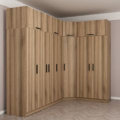 Minar Kale 7 Kapaklı 2 Ç Köşe Dolap + Yüklük Dore