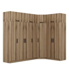 Minar Kale 7 Kapaklı 2 Ç Köşe Dolap + Yüklük Dore