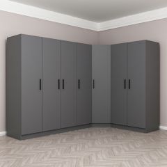 Minar Kale 7 Kapaklı 2 Ç Köşe Dolap Antrasit