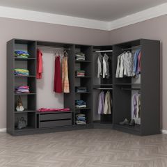 Minar Kale 7 Kapaklı 2 Ç Köşe Dolap Antrasit