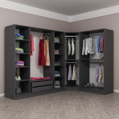 Minar Kale 7 Kapaklı 2 Ç Köşe Dolap Antrasit