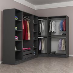 Minar Kale 7 Kapaklı 2 Ç Köşe Dolap Antrasit