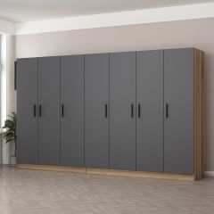 Minar Kale 7 Kapaklı 4 Ç Dolap Dore Antrasit