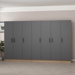 Minar Kale 7 Kapaklı 4 Ç Dolap Dore Antrasit