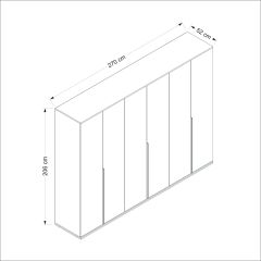 Kale Line 6 Kapaklı 2Ç Dolap - Artisan/Beyaz