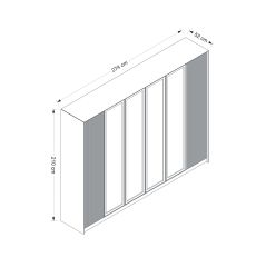 Kale Luxe 6 Kapaklı Gardrop - Antrasit