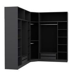 Minar Kale 8 Kapaklı 4 Ç Köşe Dolap + Yüklük Antrasit