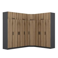 Minar Kale 8 Kapaklı 4 Ç Köşe Dolap + Yüklük Antrasit Dore