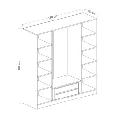 Minar Kale Country 4 Kapak Aynalı 2 Ç Zincir Dolap - E.Beyaz