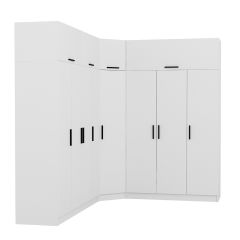 Minar Kale 8 Kapaklı 4 Ç Köşe Dolap + Yüklük Beyaz