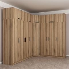 Minar Kale 8 Kapaklı 4 Ç Köşe Dolap + Yüklük Dore