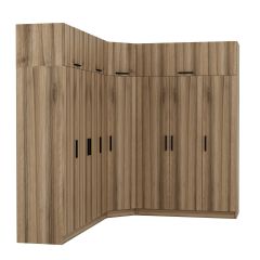 Minar Kale 8 Kapaklı 4 Ç Köşe Dolap + Yüklük Dore