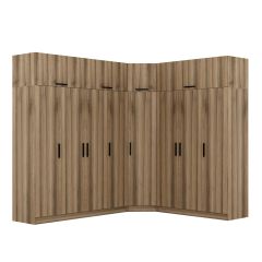 Minar Kale 8 Kapaklı 4 Ç Köşe Dolap + Yüklük Dore