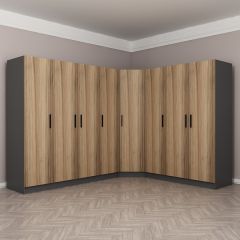 Minar Kale 8 Kapaklı 4 Ç Köşe Dolap Antrasit Dore