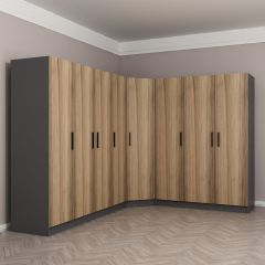 Minar Kale 8 Kapaklı 4 Ç Köşe Dolap Antrasit Dore