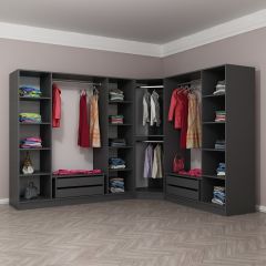 Minar Kale 8 Kapaklı 4 Ç Köşe Dolap Antrasit Dore