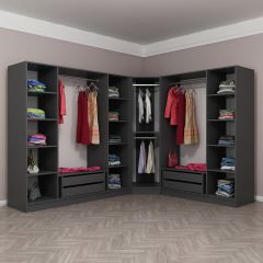 Minar Kale 8 Kapaklı 4 Ç Köşe Dolap Antrasit Dore