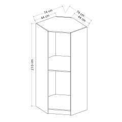 Kale 1 Kapaklı Köşe Dolap Plus