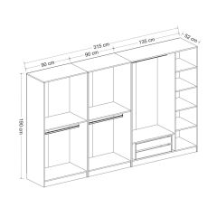 Minar Kale Country 7 Kapak Aynalı 2 Ç Zincir Dolap - E.Beyaz