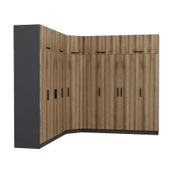 Minar Kale 9 Kapaklı 4 Ç Köşe Dolap + Yüklük Antrasit Dore