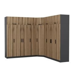 Minar Kale 9 Kapaklı 4 Ç Köşe Dolap + Yüklük Antrasit Dore