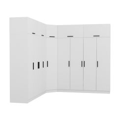 Minar Kale 9 Kapaklı 4 Ç Köşe Dolap + Yüklük Beyaz