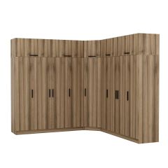 Minar Kale 9 Kapaklı 4 Ç Köşe Dolap + Yüklük Dore