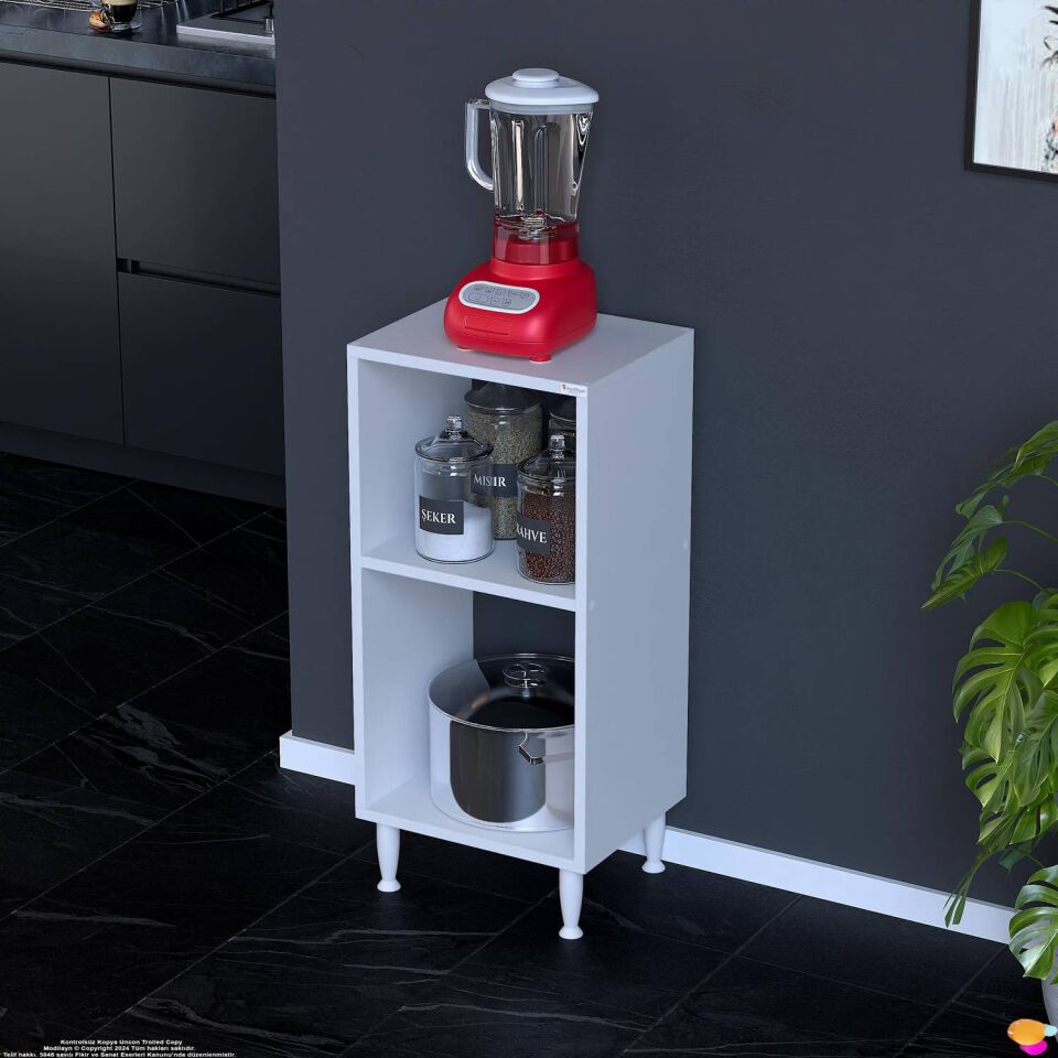 Vira Çok Amaçlı Mutfak Standı 40x87x32 cm Kahve Köşesi Düzenleyici Raf Açık Kiler