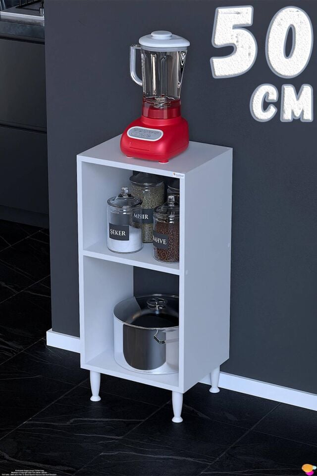 Vira Çok Amaçlı Mutfak Standı 50x87x32 cm Kahve Köşesi Düzenleyici Raf Açık Kiler