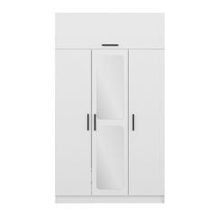 Kale 3 Kapaklı Aynalı Zincir Dolap-Yüklük - Beyaz