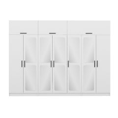 Kale 7 Kapaklı Aynalı Zincir Dolap-Yüklük - Beyaz