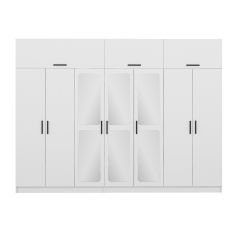 Kale 7 Kapaklı Aynalı Zincir Dolap-Yüklük - Beyaz