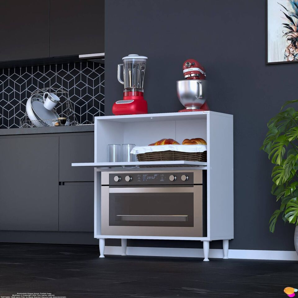 Nova Çok Amaçlı Mutfak Modülü 80x87x32 cm Fırın Dolabı Ekmeklik ve Mutfak Düzenleyici