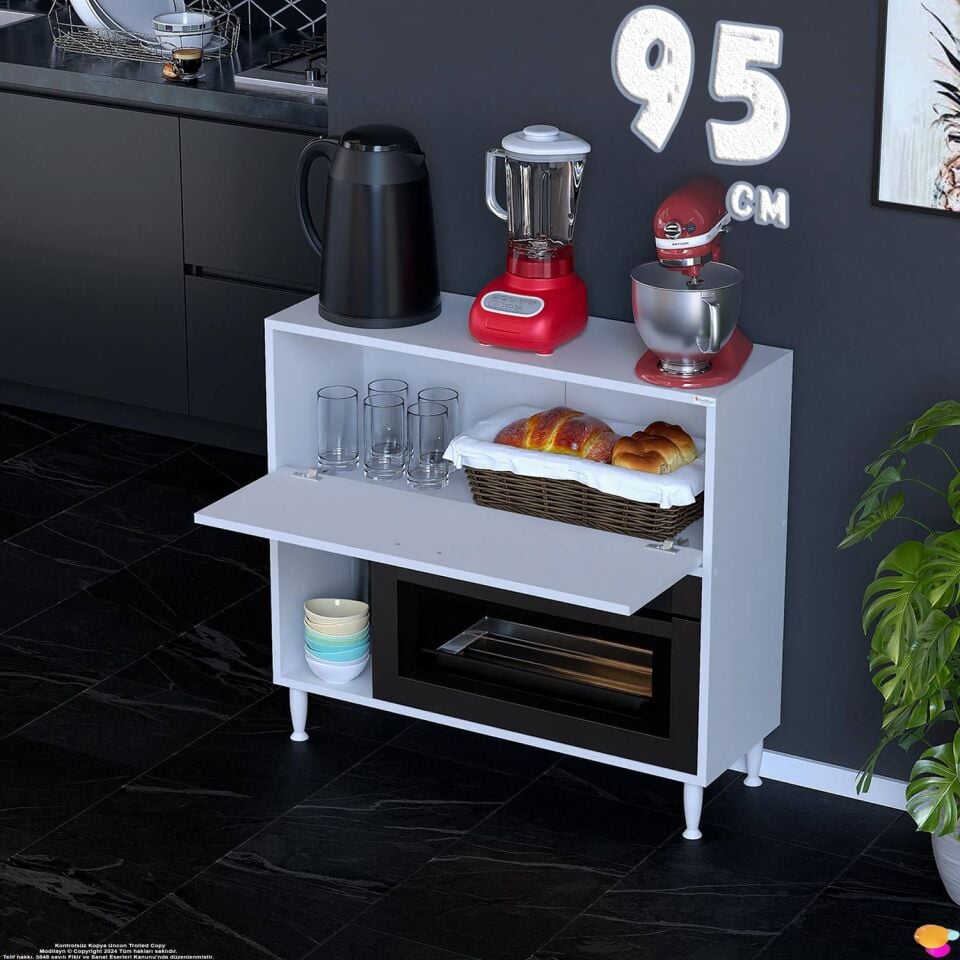 Nova Çok Amaçlı Mutfak Modülü 95x87x32 cm Fırın Dolabı Ekmeklik ve Mutfak Düzenleyici