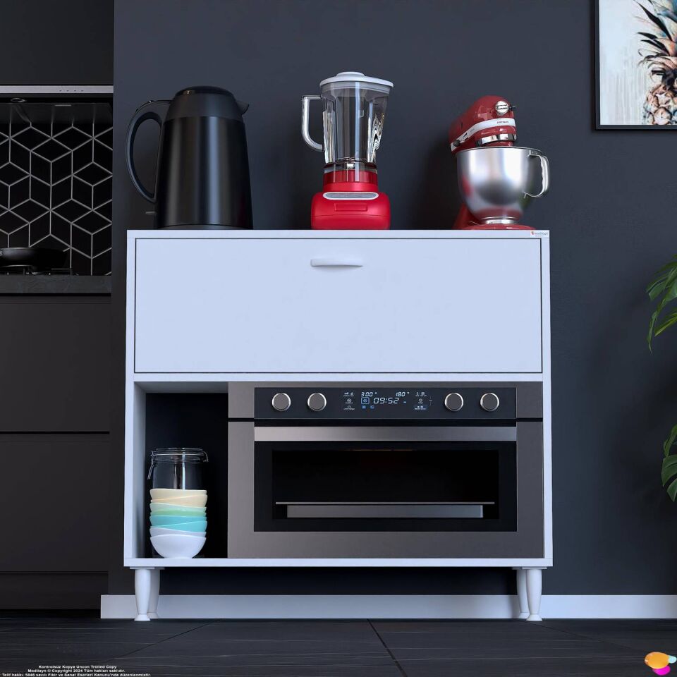 Nova Çok Amaçlı Mutfak Modülü 100x87x32 cm Fırın Dolabı Ekmeklik ve Mutfak Düzenleyici